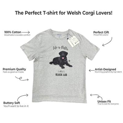 Show full view: E&S PETS Black Labrador T-Shirt, Grey, Large slide 2 of 4