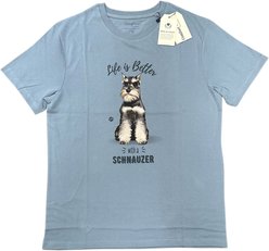E&S PETS Schnauzer T-Shirt, Blue, Large