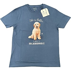 E&S PETS Goldendoodle T-Shirt, Blue, X-Large