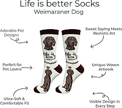 E&S PETS Weimaraner Life Is Better Socks, Teal, one size slide 2 of 3