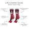 Show in main carousel: E&S PETS Boston Terrier Life Is Better Socks, Red, one size slide 2 of 3
