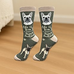 E&S PETS French Bulldog Life Is Better Socks, Green, one size slide 2 of 3
