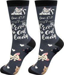 E&S PETS Valentine's Day I Love My Cat Life Is Better Socks, Grey, one size