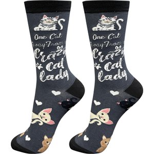 E&S PETS I Love My Cat Life Is Better Socks, Grey, one size