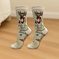 E&S PETS German Shepherd Life Is Better Socks, Green, one size slide 2 of 3