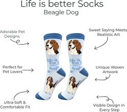 E&S PETS Beagle Life Is Better Socks, Cream, one size slide 2 of 3