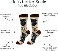 E&S PETS Pug Life Is Better Socks, Cream, one size slide 2 of 3