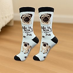 E&S PETS Pug Life Is Better Socks, Teal, one size slide 2 of 3