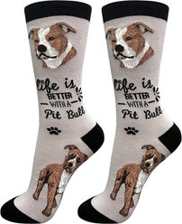E&S PETS Pit Bull Life Is Better Socks, Grey, one size