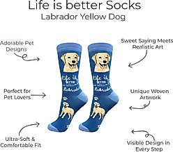 E&S PETS Labrador Life Is Better Socks, Blue, one size slide 2 of 3