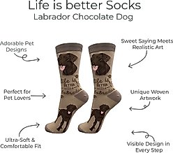 E&S PETS Labrador Life Is Better Socks, Brown, one size slide 2 of 3