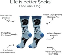 E&S PETS Labrador Life Is Better Socks, Light Blue, one size slide 2 of 3