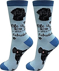E&S PETS Labrador Life Is Better Socks, Light Blue, one size