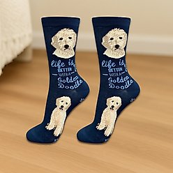E&S PETS Goldendoodle Life Is Better Socks, Blue, one size slide 2 of 3