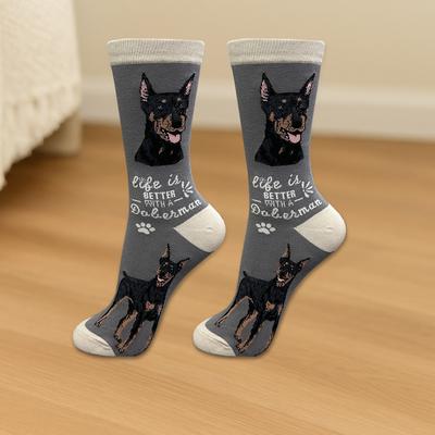 Show full view: E&S PETS Dachshund Life Is Better Socks, Grey, one size slide 3 of 3