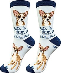 E&S PETS Chihuahua Life Is Better Socks, Light Blue, one size