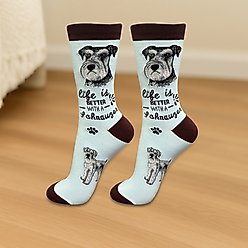 E&S PETS Uncropped Schnauzer Life Is Better Socks, Teal, one size slide 2 of 3