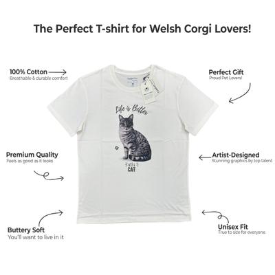 Show full view: E&S PETS Silver Tabby Cat T-Shirt, Ivory, XX-Large slide 2 of 3