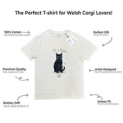 Show full view: E&S PETS Black Cat T-Shirt, Ivory, Medium slide 2 of 3