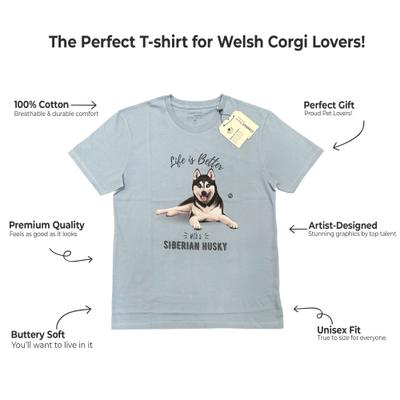 Show full view: E&S PETS Siberian Husky T-Shirt, Blue, XX-Large slide 2 of 3