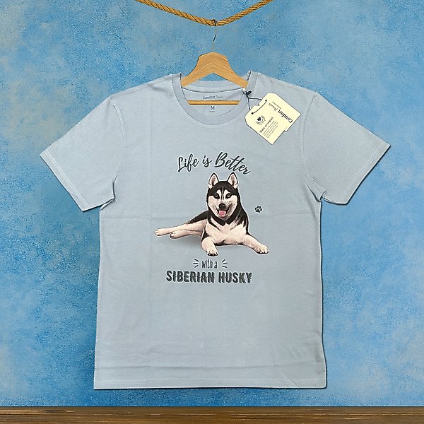 Show full view: E&S PETS Siberian Husky T-Shirt, Blue, Large slide 3 of 3