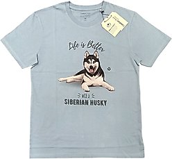E&S PETS Siberian Husky T-Shirt, Blue, Large