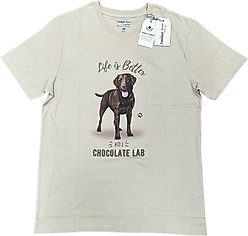 E&S PETS Chocolate Labrador T-Shirt, Ivory, Large
