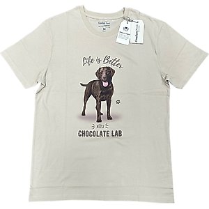 E&S PETS Chocolate Labrador T-Shirt, Ivory, X-Large
