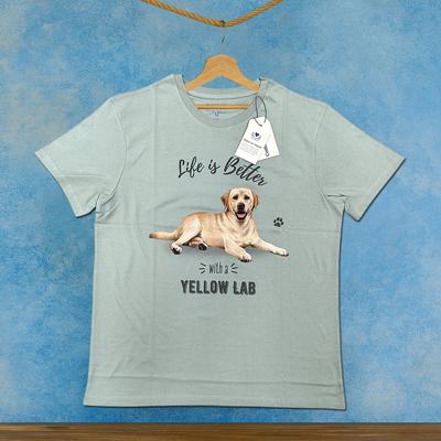 Show full view: E&S PETS Yellow Labrador T-Shirt, Green, X-Large slide 3 of 3