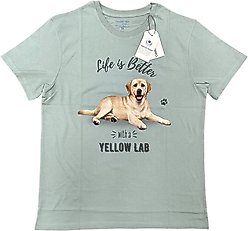 E&S PETS Yellow Labrador T-Shirt, Green, Large
