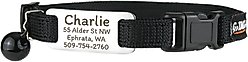 GoTags Nylon Personalized Tag with Bell Breakaway Cat Collar, Black
