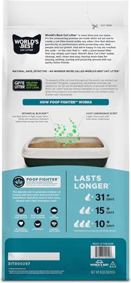 Show full view: World's Best Poop Fighter Maximum Odor Defense Scented Clumping Cat Litter, 8-lb bag slide 3 of 12