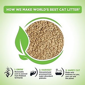 World's Best Comfort Care Unscented Clumping Corn Litter, 28-lb bag
