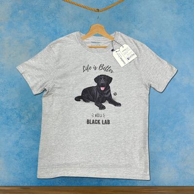 Show full view: E&S PETS Black Labrador T-Shirt, Grey, Large slide 3 of 4