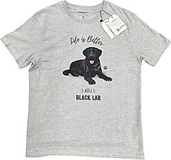 E&S PETS Black Labrador T-Shirt, Grey, Large