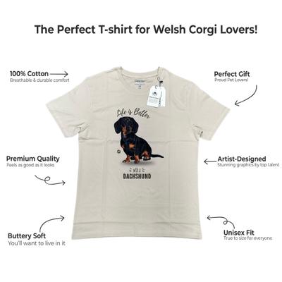 Show full view: E&S PETS Dachshund Black T-Shirt, Ivory, X-Large slide 2 of 4