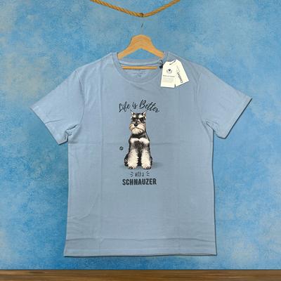 Show full view: E&S PETS Schnauzer T-Shirt, Blue, Medium slide 3 of 4