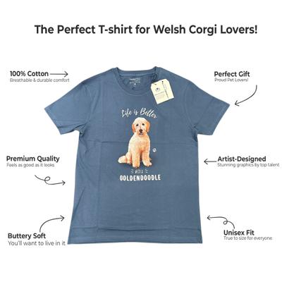 Show full view: E&S PETS Goldendoodle T-Shirt, Blue, Large slide 2 of 4