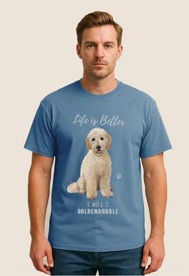Show full view: E&S PETS Goldendoodle T-Shirt, Blue, Large slide 4 of 4