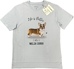 E&S PETS Welsh Corgi T-Shirt, Blue, Medium