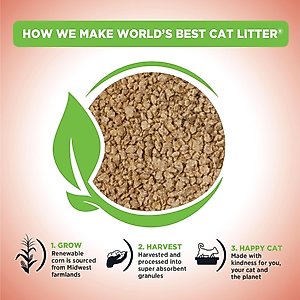 World's Best Multi-Cat Unscented Clumping Corn Cat Litter, 28-lb bag