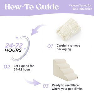 Lesure Dog Stairs, Beige, 3-Step