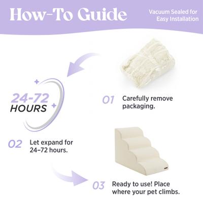 Show full view: Lesure Dog Stairs, Beige, 3-Step slide 6 of 9