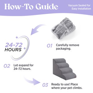 Lesure Dog Stairs, Grey, 4-Step