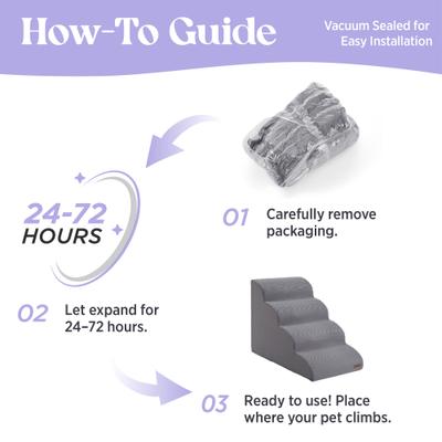 Show full view: Lesure Dog Stairs, Grey, 5-Step slide 7 of 10