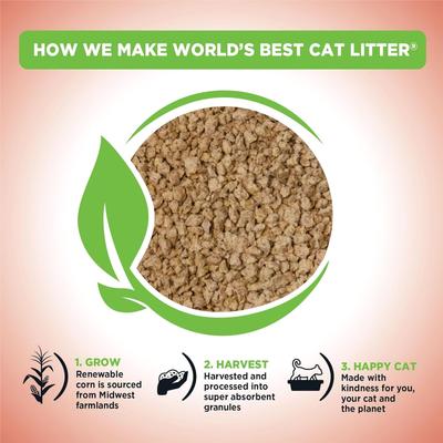 Show full view: World's Best Multi-Cat Unscented Clumping Corn Cat Litter, 15-lb bag slide 4 of 12