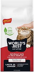 World's Best Multi-Cat Unscented Clumping Corn Cat Litter, 8-lb bag