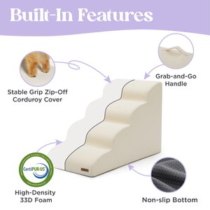 Lesure Dog Stairs, Beige, 3-Step