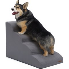 Lesure Dog Stairs, Grey, 4-Step