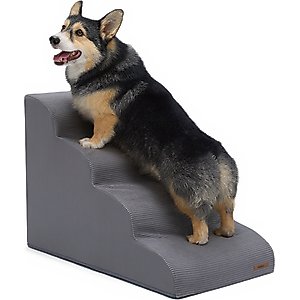 Lesure Dog Stairs, Grey, 4-Step